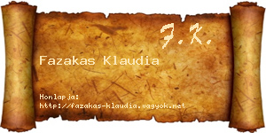 Fazakas Klaudia névjegykártya